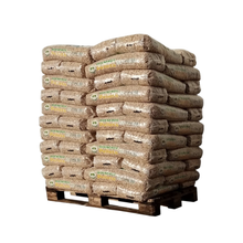 Laden Sie das Bild in den Galerie-Viewer, Bioenergie Holzpellets ENplus A1 DINplus 990 kg Palette 66x15 kg 6 mm Nadelholz Heizwert ≥4,6 kWh/kg Made in Germany