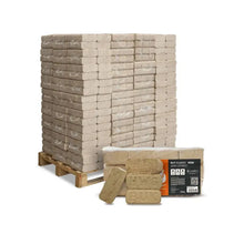 Laden Sie das Bild in den Galerie-Viewer, Heizfuxx RUF Classic White Holzbriketts 960 kg Palette 96x10 kg Weißholz RUF-Form Heizwert ≥4,8 kWh/kg