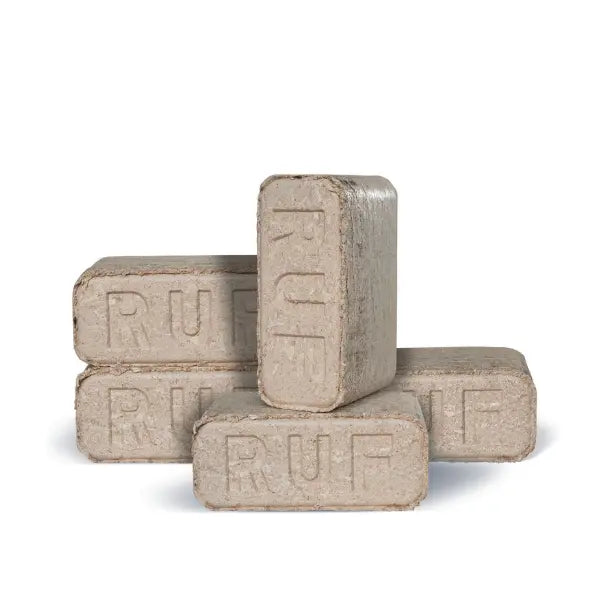 Heizfuxx RUF Holzbriketts Hartholz 960 kg Palette (96×10 kg) Heizwert ≥4,8 kWh/kg Kaminbriketts RUF-Form