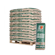 Laden Sie das Bild in den Galerie-Viewer, Van Roje Holzpellets ENplus A1 DINplus 975 kg Palette 65x15 kg 6 mm Nadelholz Heizwert ≥4,6 kWh/kg