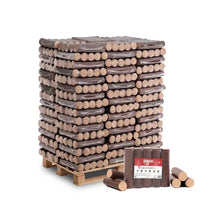 Laden Sie das Bild in den Galerie-Viewer, Spark Hartholzbriketts Buche Rund 960 kg Palette 96x10 kg Kaminbriketts Heizwert ≥4,8 kWh/kg