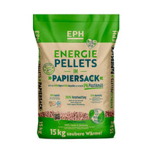 Laden Sie das Bild in den Galerie-Viewer, EPH Holzpellets ENplus A1 975 kg Palette 65x15 kg 6 mm Nadelholz Heizwert ≥4,6 kWh/kg