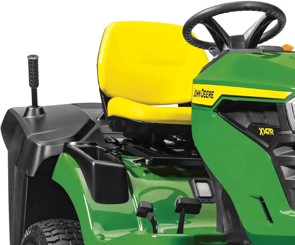 John Deere X147R Rasentraktor 92 cm Schnittbreite 20 PS V-Twin Motor Hydrostat 300 L Fangkorb Aufsitzmäher
